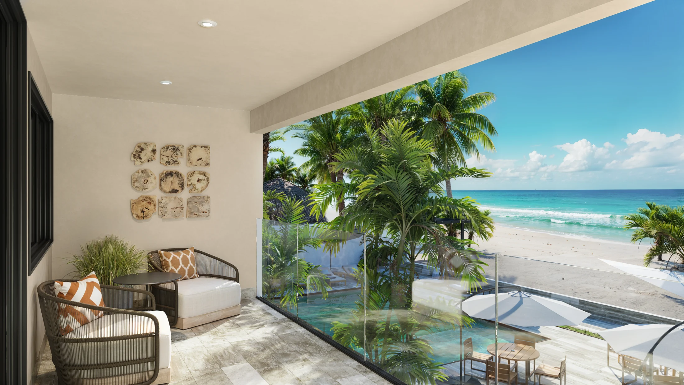 View of the Caribbean from a LUMAR terrace